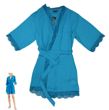 Inc International Concepts Lace Trim Short Robe, Size XS