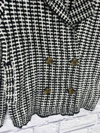 RACHEL ZOE Womens Black White Soft Cardigan, Size Medium