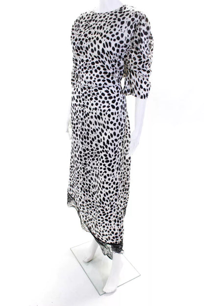 Lost Ink Plus Lace-Trim Animal-Print Dress