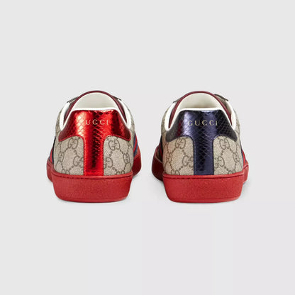 Ace Supreme GG Guccissima Logo Web Stripe Flat Sneakers