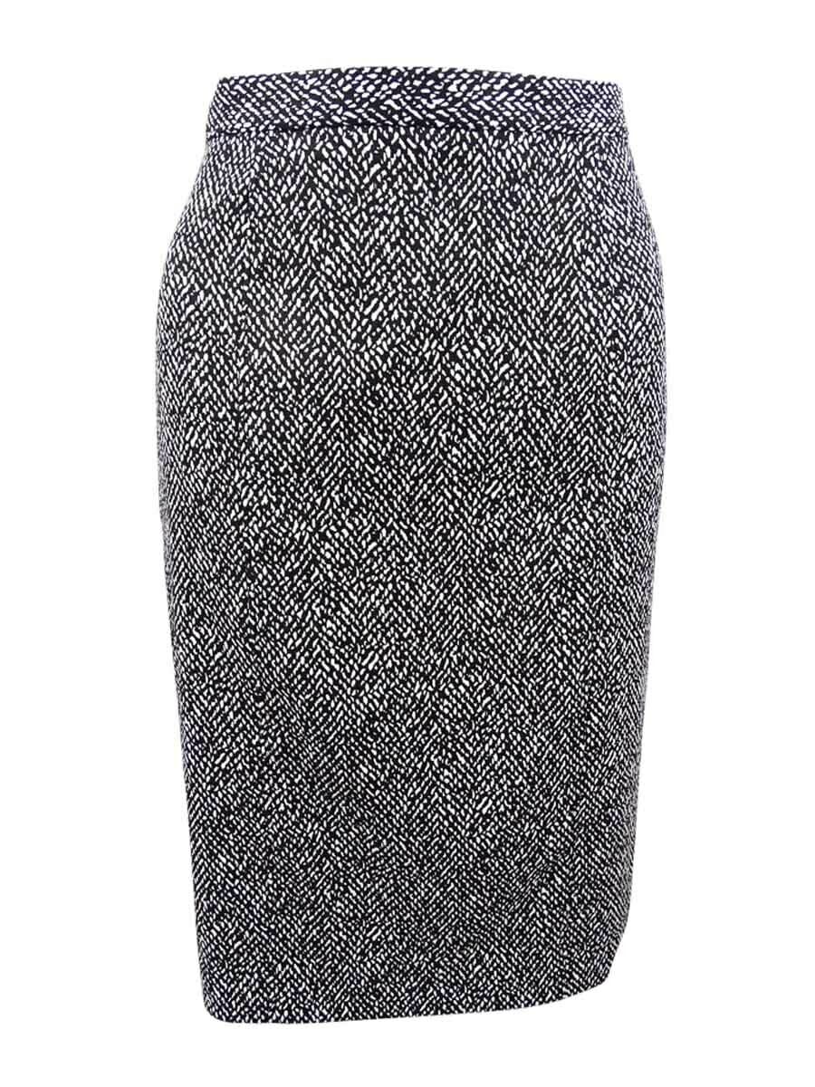 Kasper Womens Jacquard Slim Pencil Skirt, Size 10