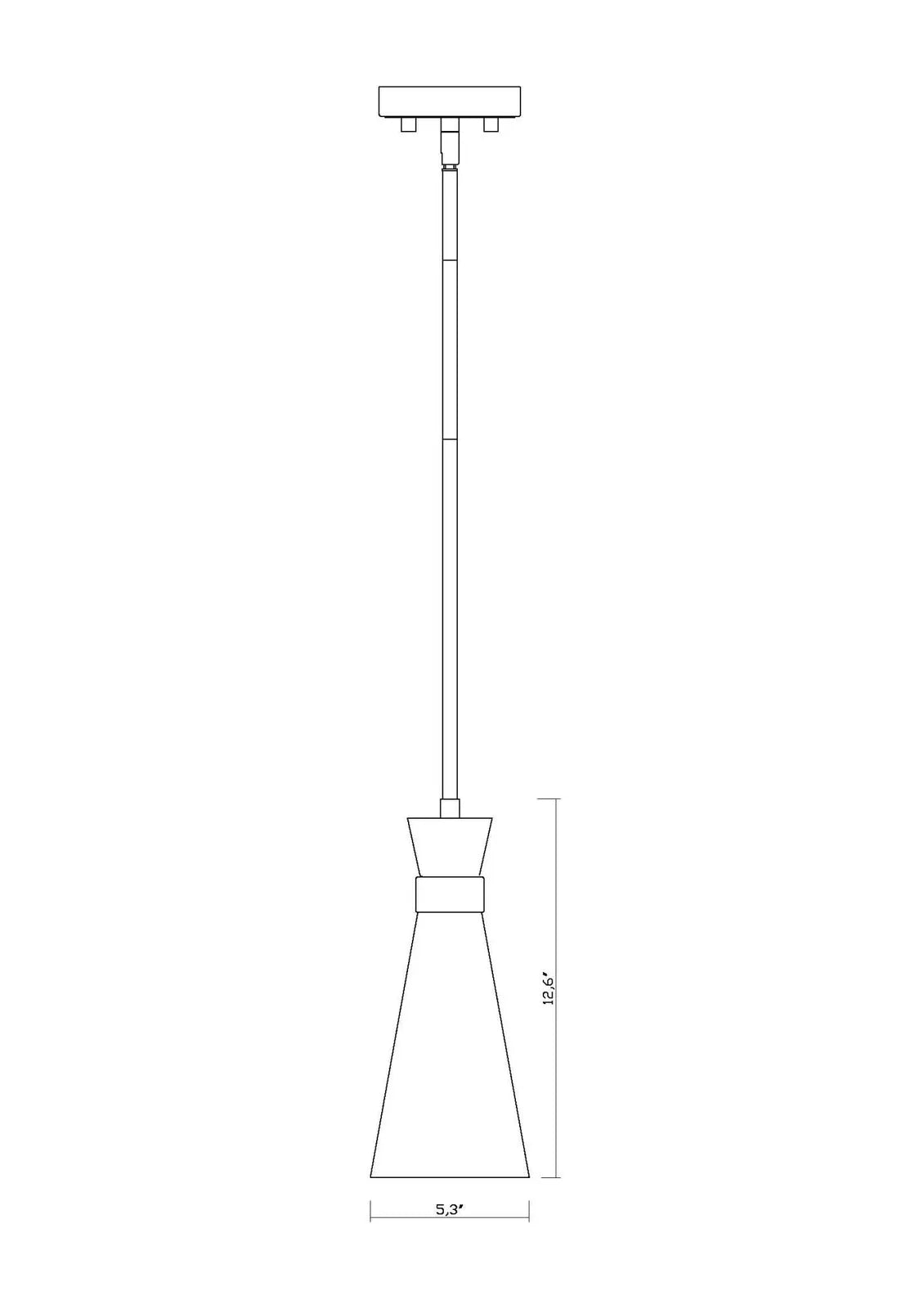 Z-Lite Soriano Matte Black and Heritage Brass One-Light Mini Pendant