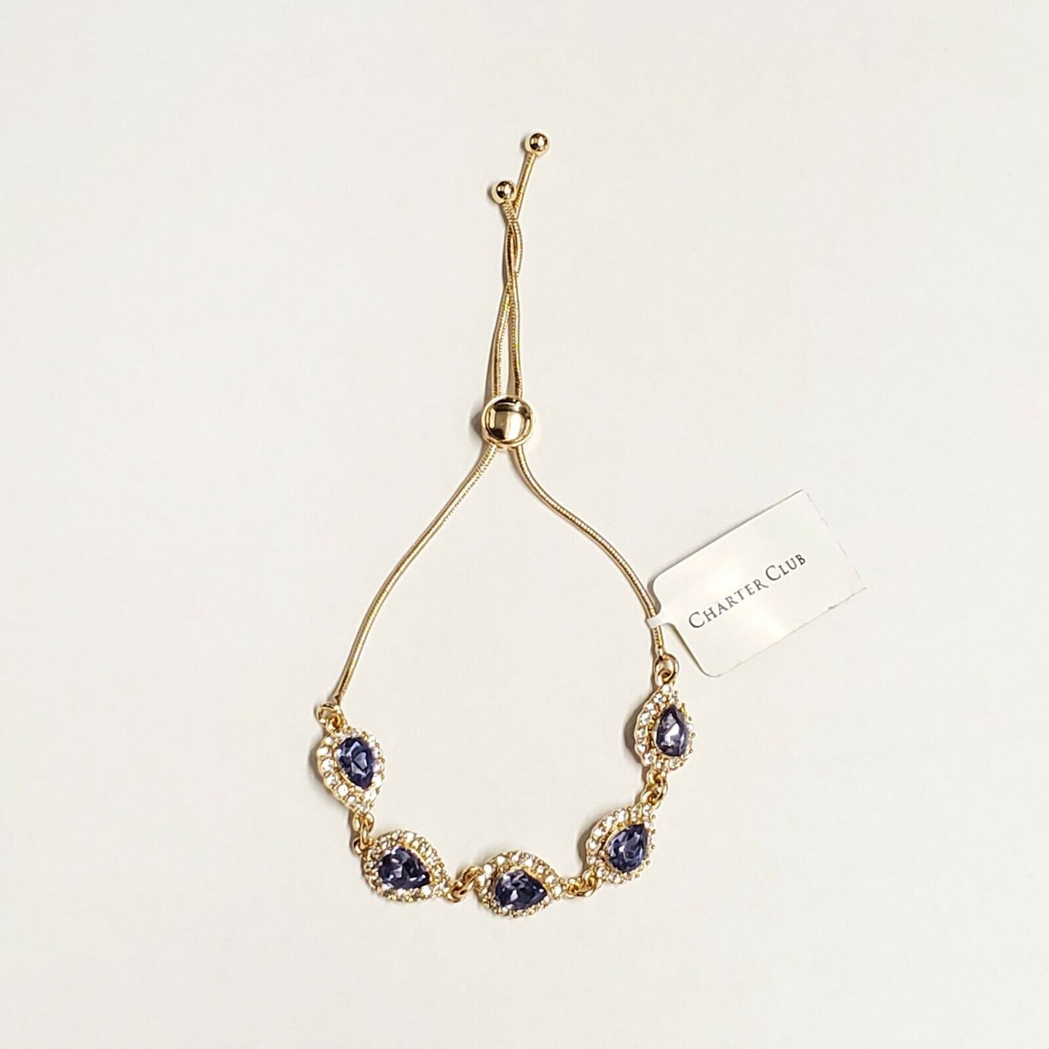 Charter Club Crystal and Stone Slider Bracelet