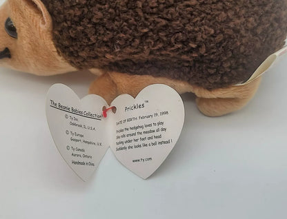 Ty Beanie Babies Prickles the Hedgehog Mint With Tag Errors Ultra Rare