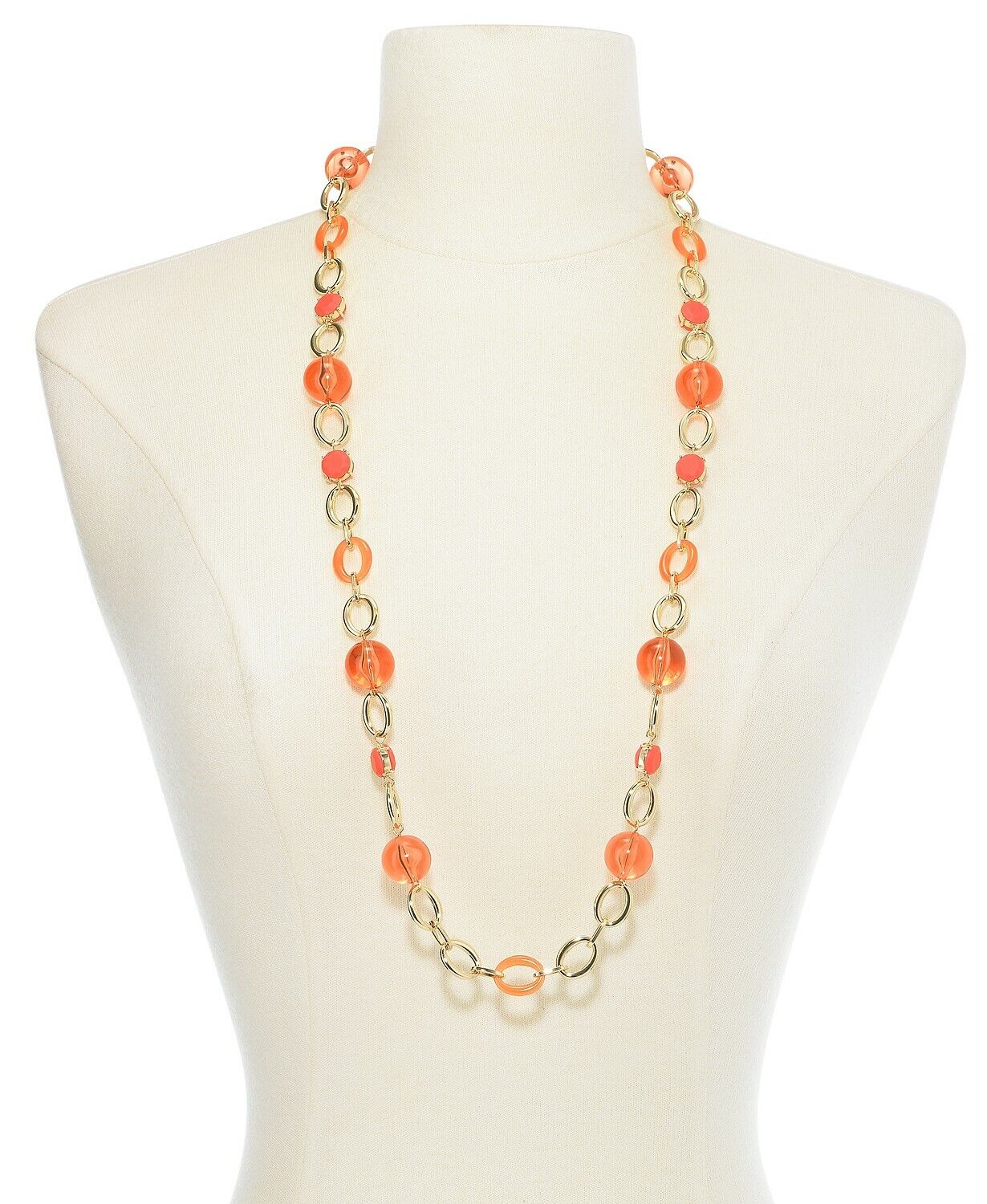Inc Gold-Tone Stone &amp; Bead Strand Necklace, 35-1/2+ 3 Extender