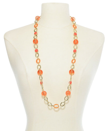 Inc Gold-Tone Stone &amp; Bead Strand Necklace, 35-1/2+ 3 Extender