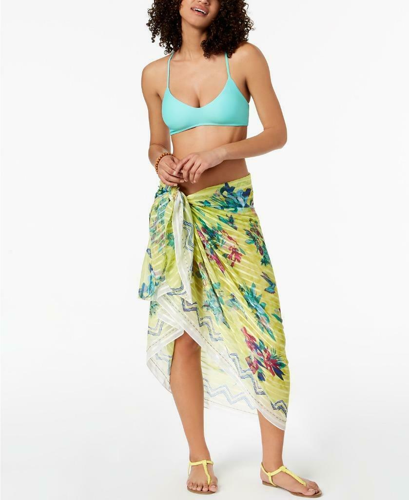 INC International Concept Hummingbird Floral Cover-Up &amp; Wrap (Gold, One Size)