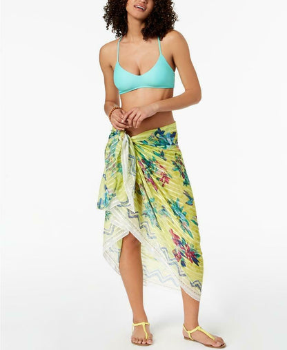 INC International Concept Hummingbird Floral Cover-Up &amp; Wrap (Gold, One Size)
