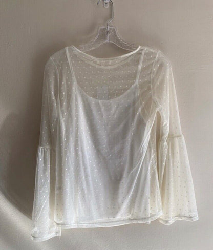 Ultra Flirt by Ikeddi Juniors Mesh Bell-Sleeve Top, Size Medium