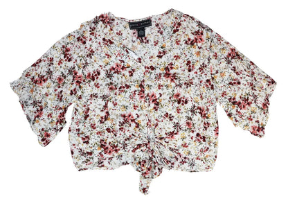 Polly &amp; Esther Juniors Oversized Tie-Front Blouse