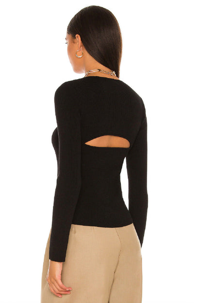 Line &amp; Dot Halo Cutout Sweater