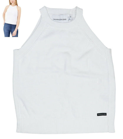 Calvin Klein Solid Color Sleeveless Crew Neck Women&