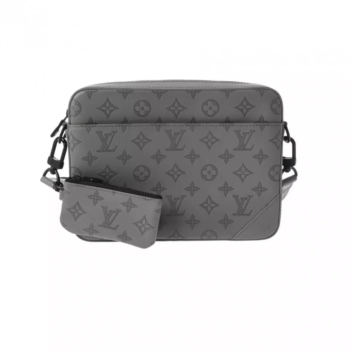 LOUIS VUITTON Monogram shadow Duo messenger Gray For Men