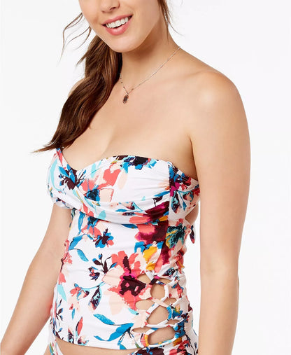 Bar III Floral-Print Bandeau Top