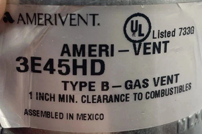 Amerivent 3in 45° Double-Wall Adjustable Gas Vent Elbow Pipe 3E45HD **NEW**