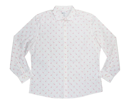 Bar III Mens Slim-Fit Stretch Flamingo Knit Dress Shirt, Size XL