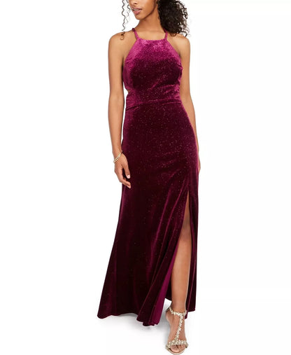 Morgan &amp; Company Juniors Velvet Glitter Gown, Size 0