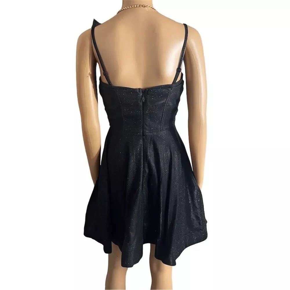 Wow Couture Womens Sweet Heart Fit and Flare Textured with Lurex Dress,Small