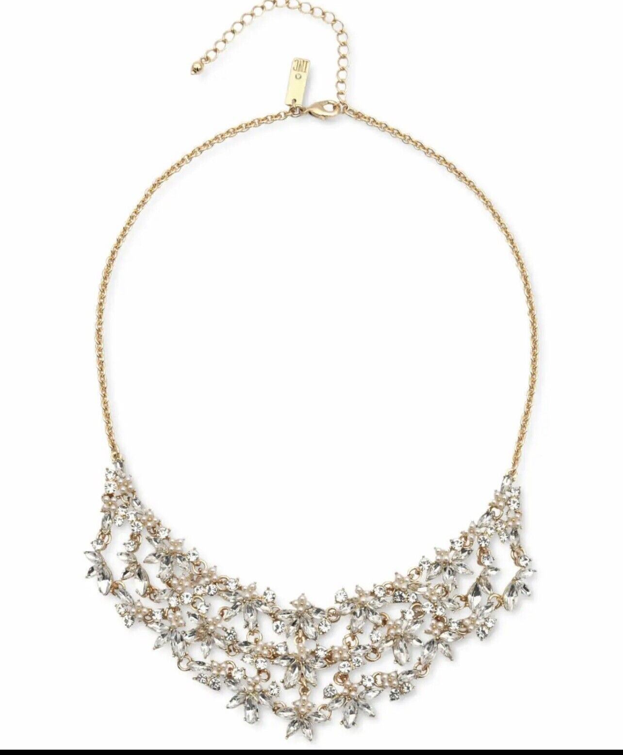 Inc International Concepts Gold-Tone Crystal &amp; Imitation Pearl Flower Statement