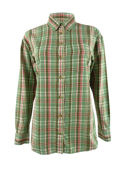 Lauren Ralph Lauren Plaid Cotton Twill Shirt, Size Large