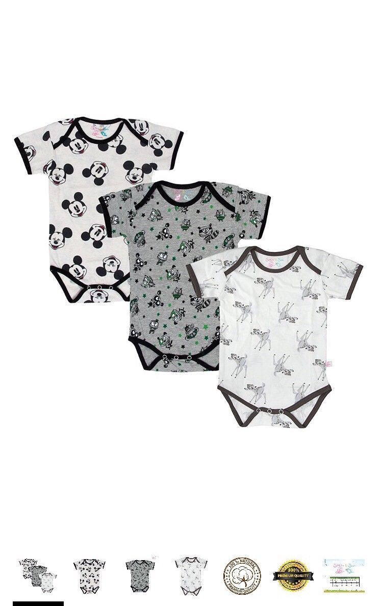 Sofie &amp; Sam Organic Cotton 3 pack Bodysuits, Size 12/18 Months