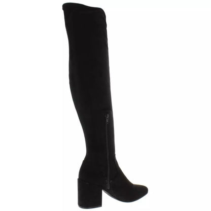 Bar III Womens Gabrie Faux Suede Round Toe Over-the-Knee Boots, 5M/Black