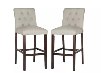 Safavieh 31.5 -Inch Norah Light Grey Barstool (Set of 2) ? Light Grey 19 x 20