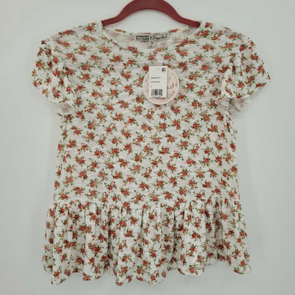 Gypsies and Moondust Juniors Printed Peplum, Size Small