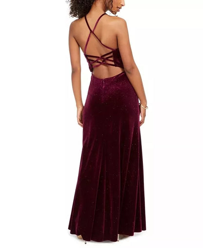 Morgan &amp; Company Juniors Velvet Glitter Gown, Size 0