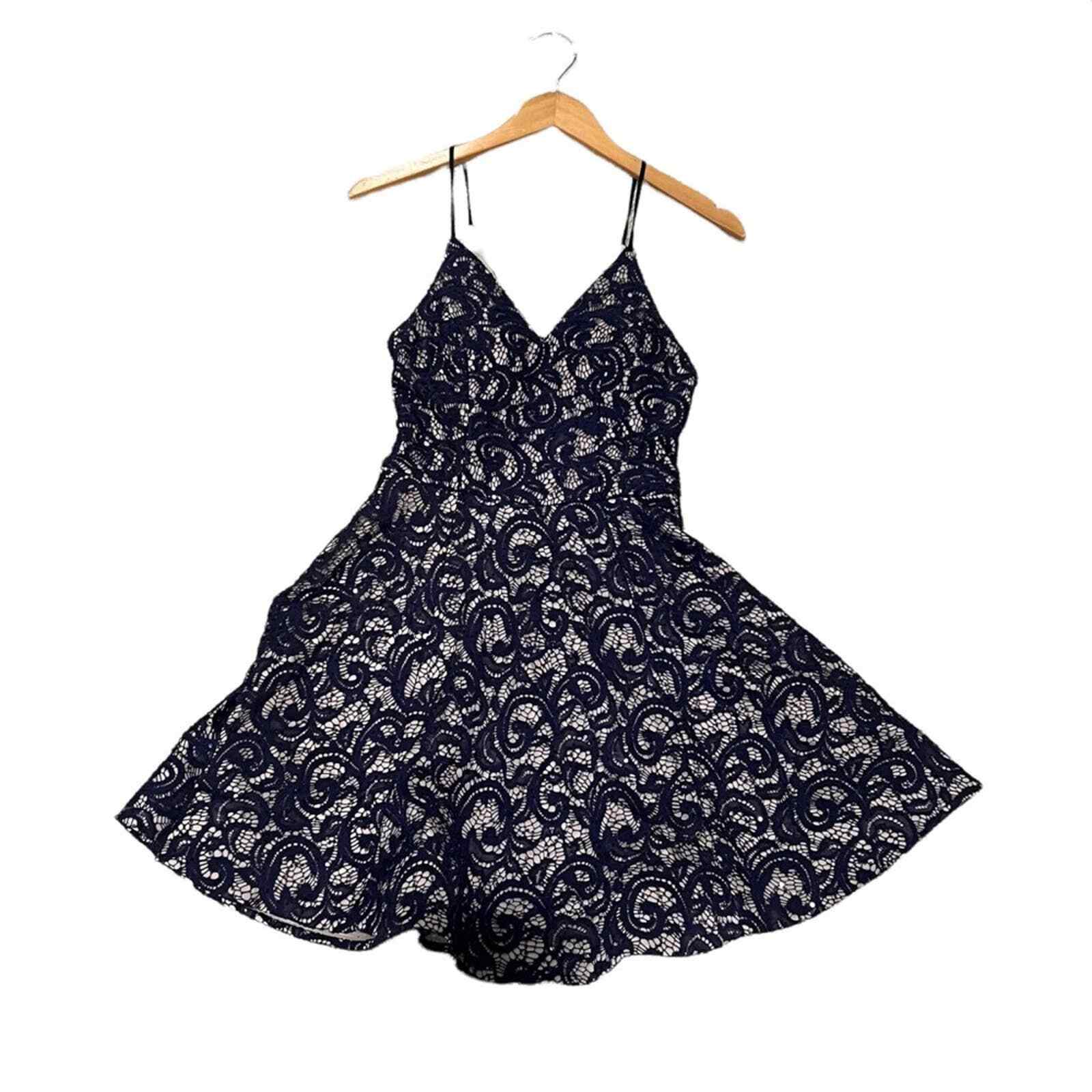 Sequin Hearts Juniors Lace Fit &amp; Flare Dress, Size 0