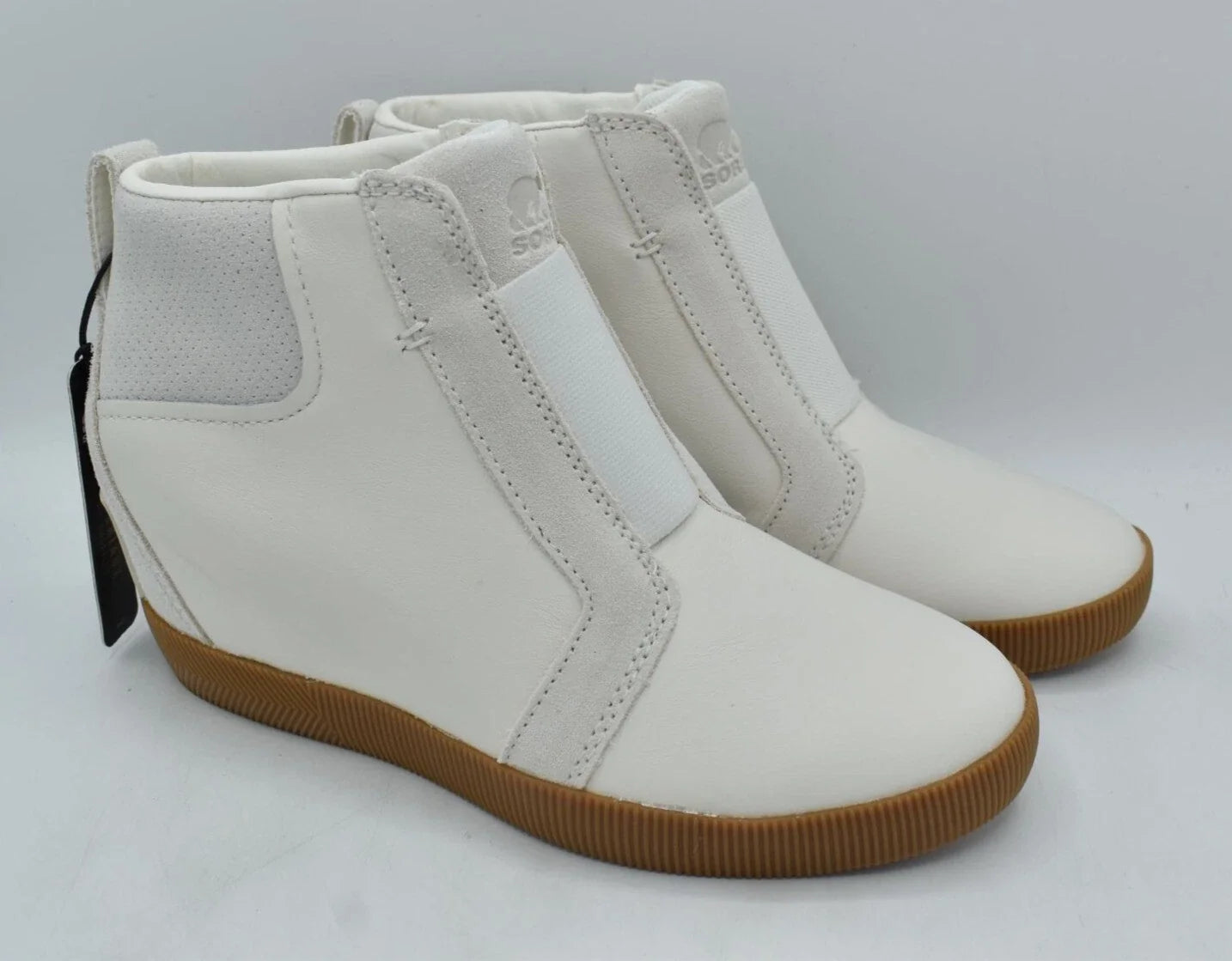 SOREL Out N About Pull-on Wedge Womens Shoes Sea Salt/Gum 2 : 8.5