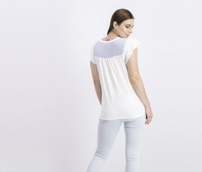 Style &amp; Co Contrast-Yoke Cotton Top, Size XXL