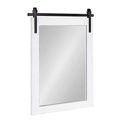 Kate and Laurel Cates Classic Rectangle Framed White Wall Mirror, 24x18