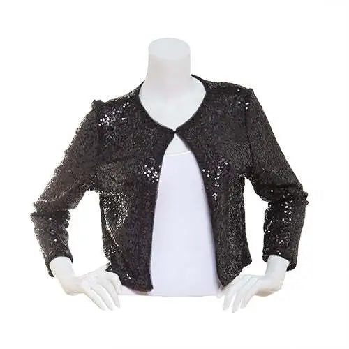 R&amp;M Richards 3/4 Sleeve Sequin Embellished Bolero,Size Small