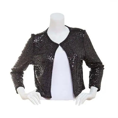 R&amp;M Richards 3/4 Sleeve Sequin Embellished Bolero,Size Small