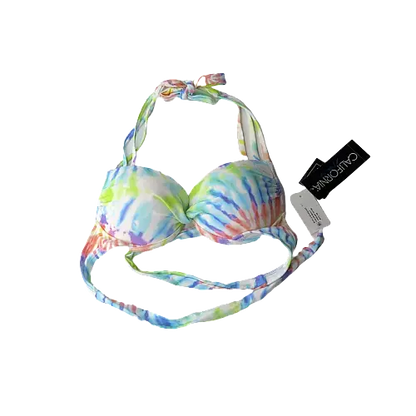 California Waves Tie-Dye Underwire Push-Up Bikini Top, Size Medium