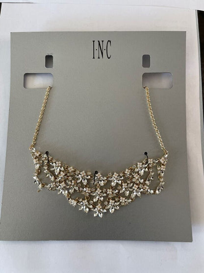 Inc International Concepts Gold-Tone Crystal &amp; Imitation Pearl Flower Statement