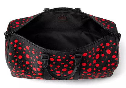 Louis Vuitton X YK Keepall 50 - Kusama Black with Red Spots