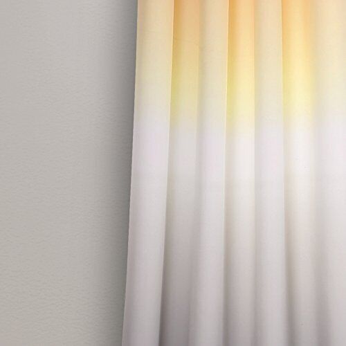 Lush Decor Window Curtains 52x84 - Yellow &amp; Gray Ombre Fiesta Room Darkening