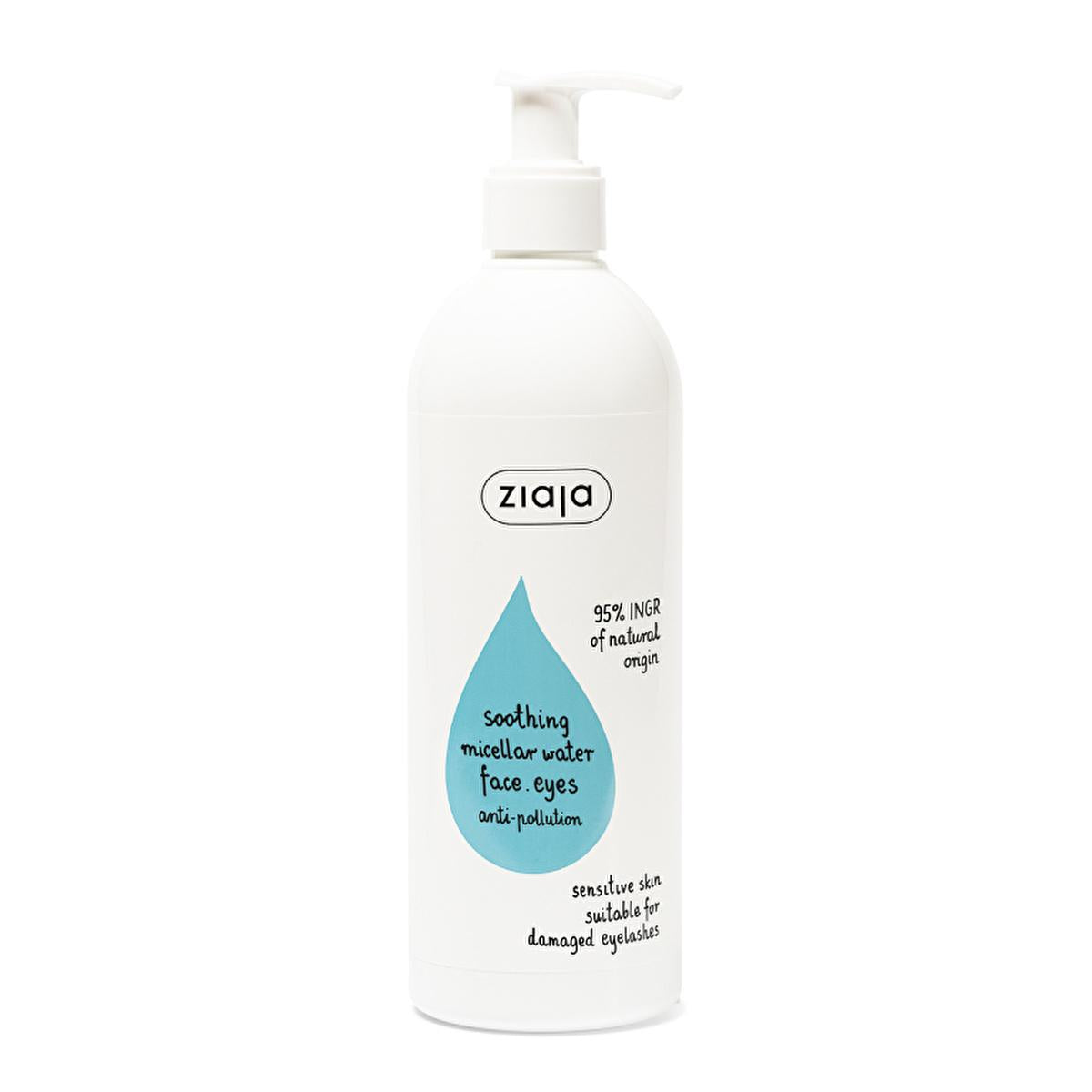 Ziaja Soothing Micellar Cleansing Water for Sensitive Skin | Vegan &amp; Natural Makeup Remover | Gentle Face Cleanser