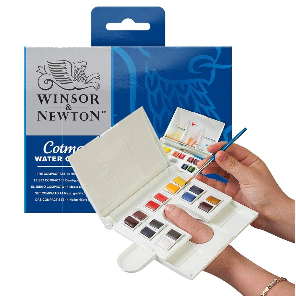 Winsor &amp; Newton Cotman Watercolor Compact Set B0060KS4IO Professional Water Colour (White) 16 Piece