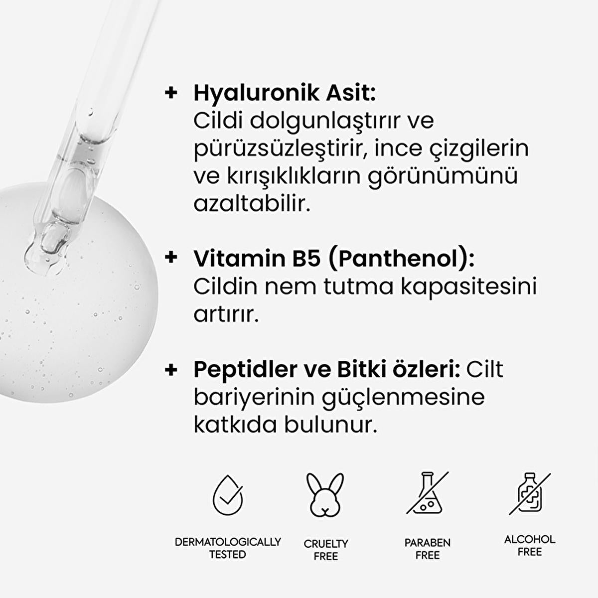 Routine+ Hyaluronic Acid Serum with Vitamin B5 - 24 Hour Deep Hydration, Vegan &amp; Cruelty-Free Skincare
