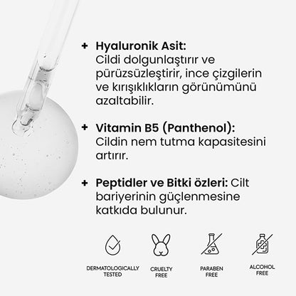 Routine+ Hyaluronic Acid Serum with Vitamin B5 - 24 Hour Deep Hydration, Vegan &amp; Cruelty-Free Skincare