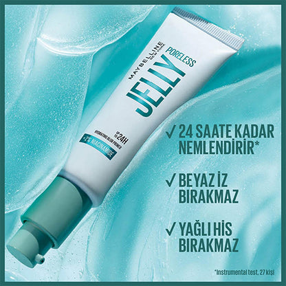 Maybelline New York Poreless Jelly Makeup Base: Minimize Pores, Hydrate, &amp; Extend Makeup Wear with Niacinamide for Flawless Skin.