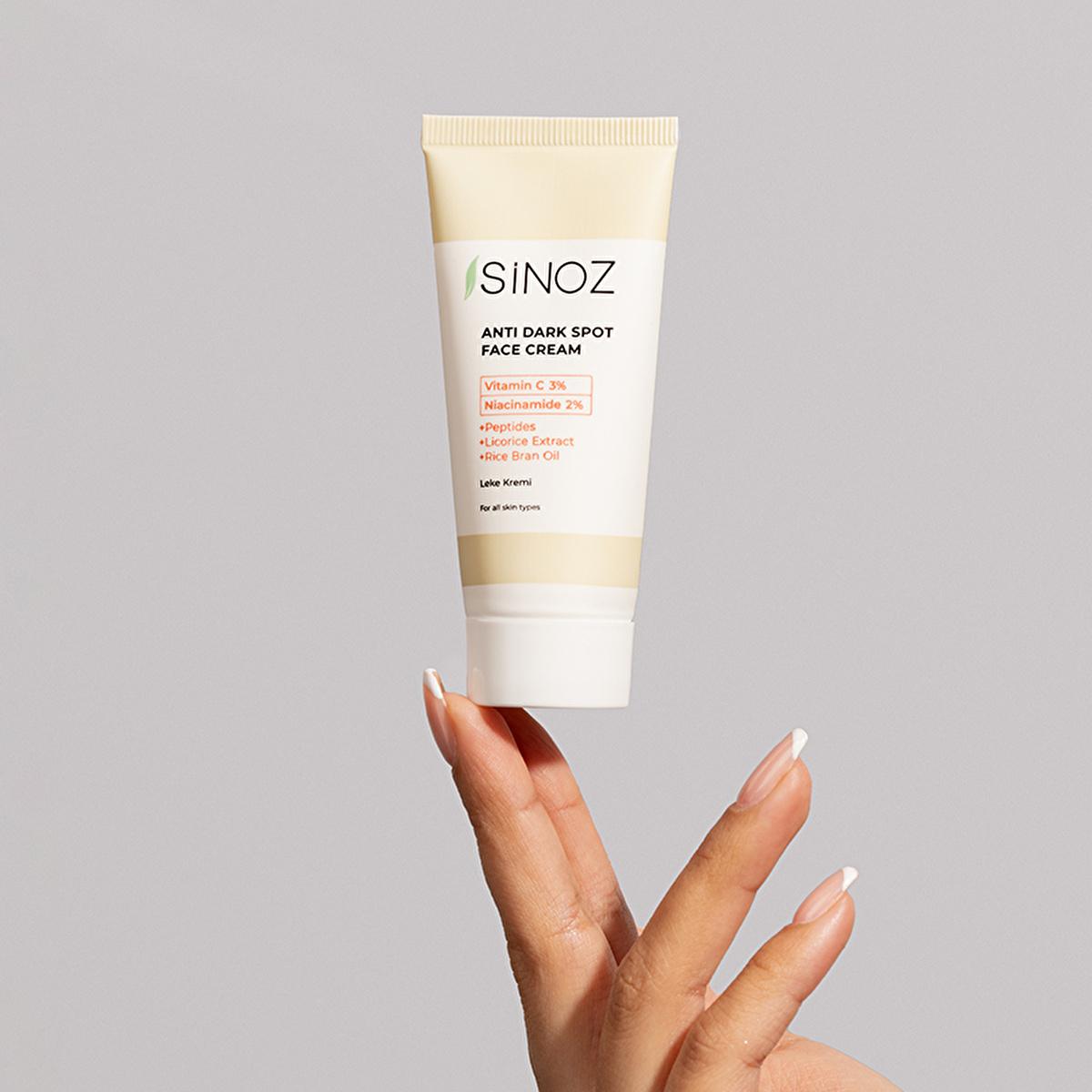 Sinoz: Advanced Skin Lightening Cream - Vitamin C &amp; Niacinamide Dark Spot Corrector, Blemish Removal Skin Tone Evening, Radiant Complexion, 1.35 fl oz