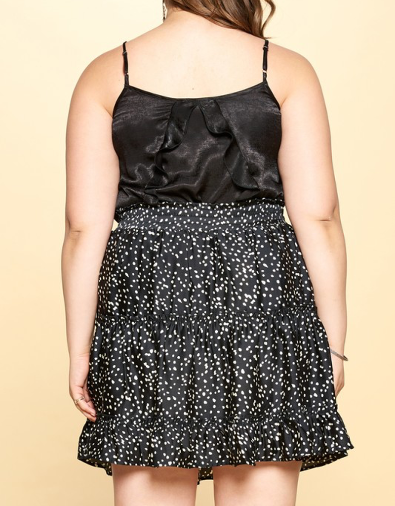 Satin Tiered Mini Skirt