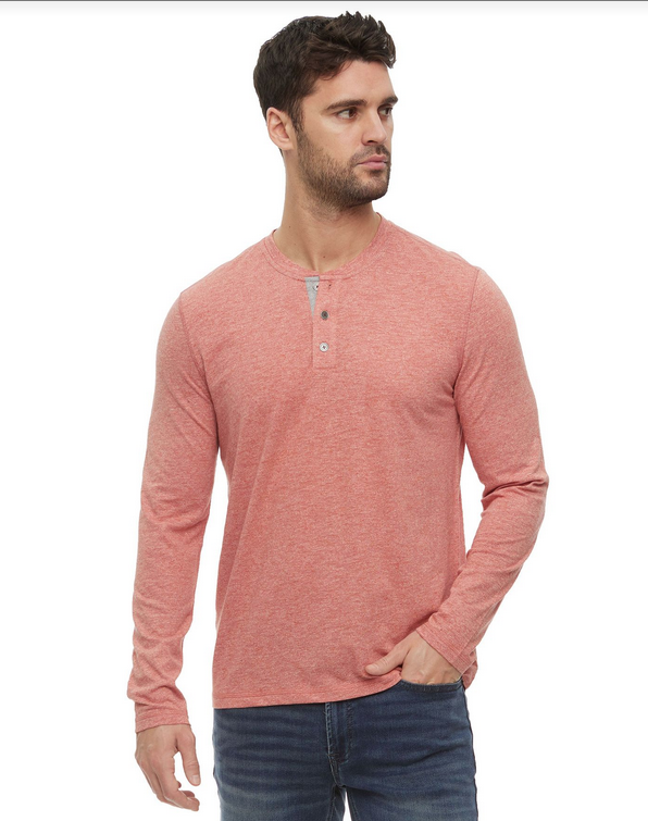 Birmingham LS Siro Slub Henley - Baked Red