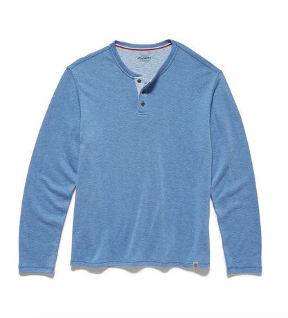 Bridgeport Double Knit Slub Henley - Med. Blue