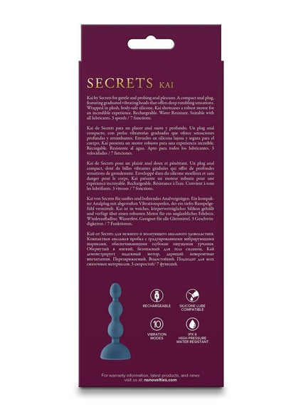 Secrets Kai Rechargeable Silicone Vibrating Plug