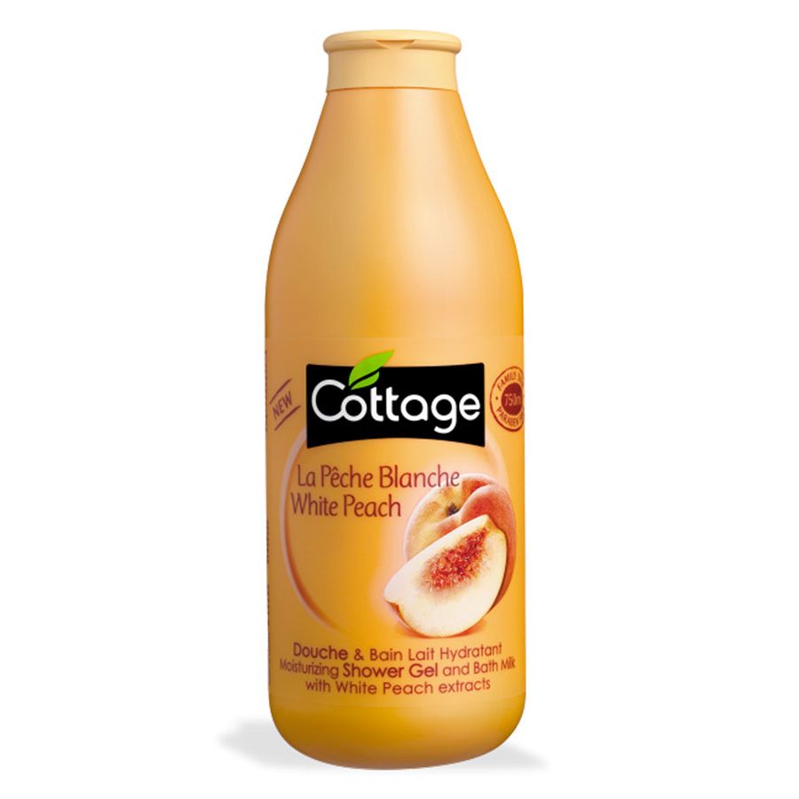 Cottage White Peach Shower Gel &amp; Bath Milk for Soft Skin 750ml
